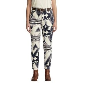 Polo Ralph Lauren Tompkins Skinny High Rise Ankle Jeans Women 31 Geometric Print